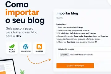 Como importar blogs do SAPO, Blogger ou WordPress