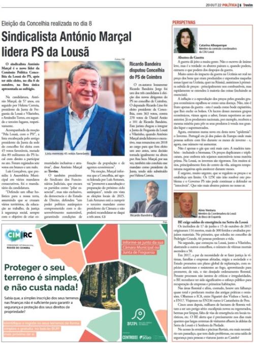 Marçal, presidente do SFJ, eleito presidente do PS da Lousã