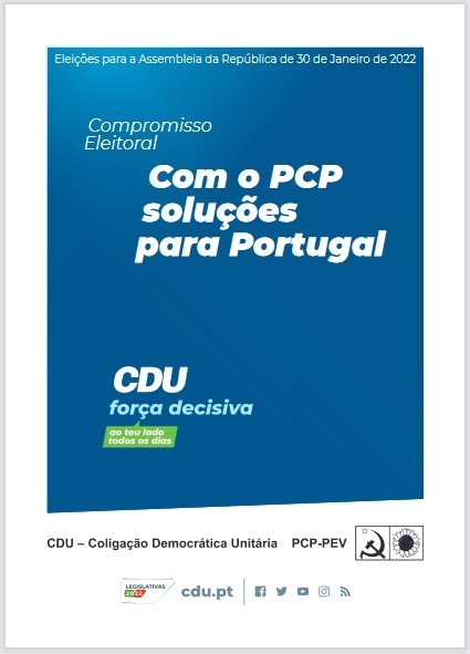 Divulgação de programas eleitorais: hoje o da CDU (PCP-PEV)