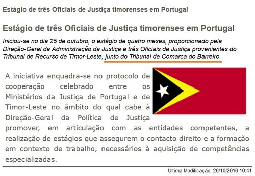 Oficiais de Justiça Timorenses Estagiam em Portugal