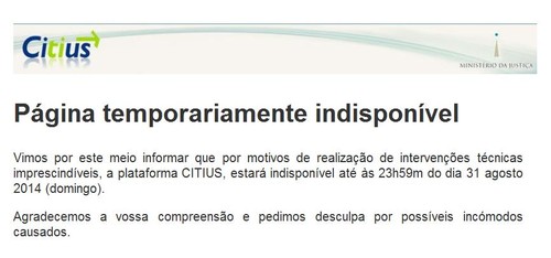 Portal Citius Desligado