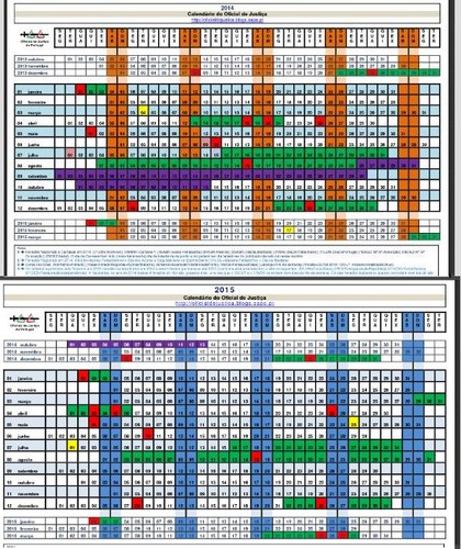 Calendários OJ 2014 e 2015