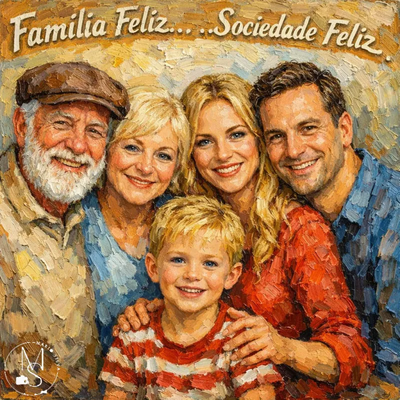 "Família Feliz... Sociedade Feliz" - Mário Silva (IA)
