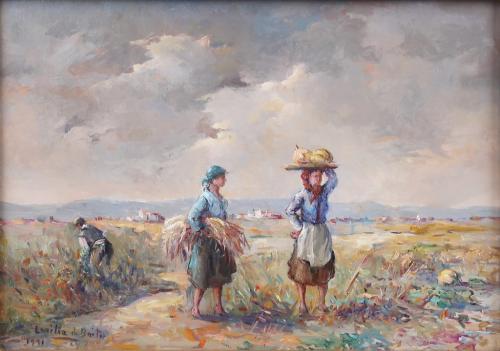 F08 Paisagem campestre com figuras_Lucília de Brito (1918-2007)