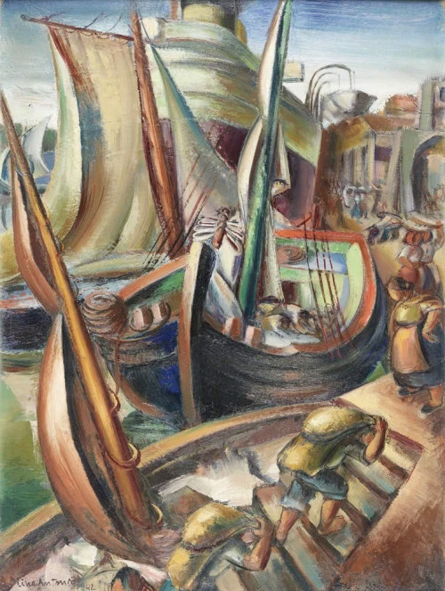 17Mai Barcos no cais, 1942 - Lino António da Conceição (1899 - 1974)