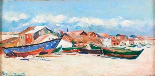 14Jul Os barcos - (Póvoa do Varzim) - Abel de Vasconcelos Cardoso ((1877-1964)