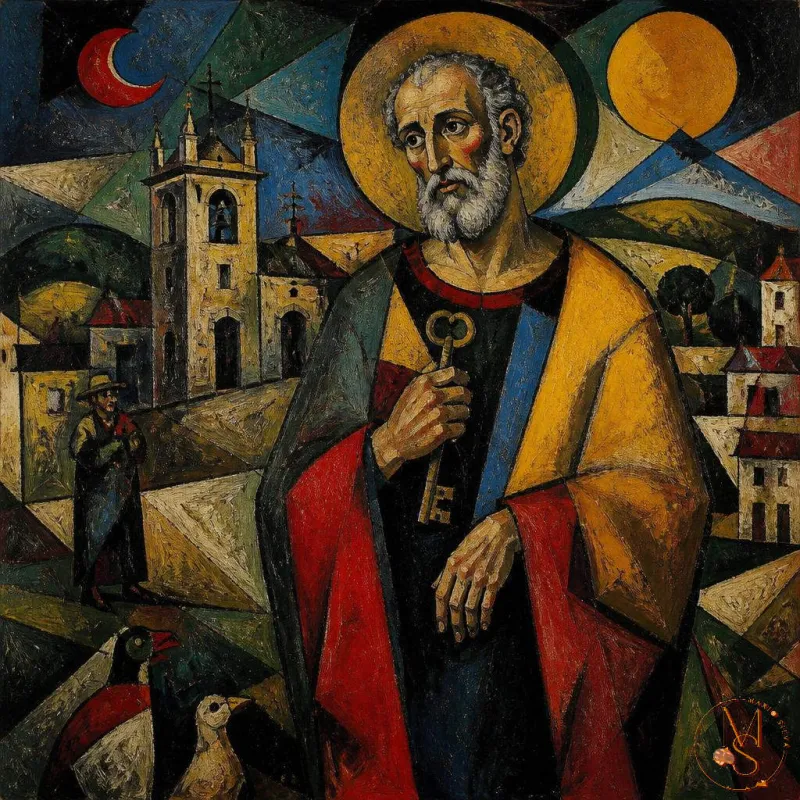 "S. Pedro - chaves da Terra e do Céu” - Mário Silva (IA)