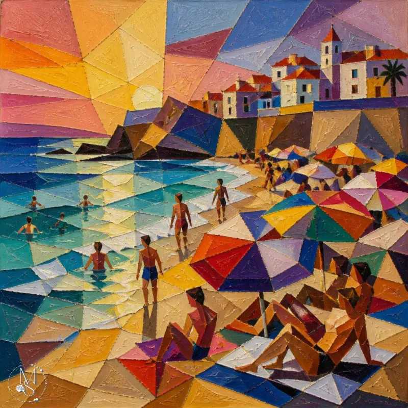 "Primeiro dia de agosto:  correria para as praias" - Mário Silva (IA)  .