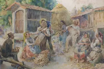 “Uma Desfolhada no Minho” - Alfredo de Morais (1872-1971)