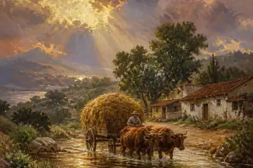 "Raios de Ouro sobre o Caminho" – Mário Silva (IA)
