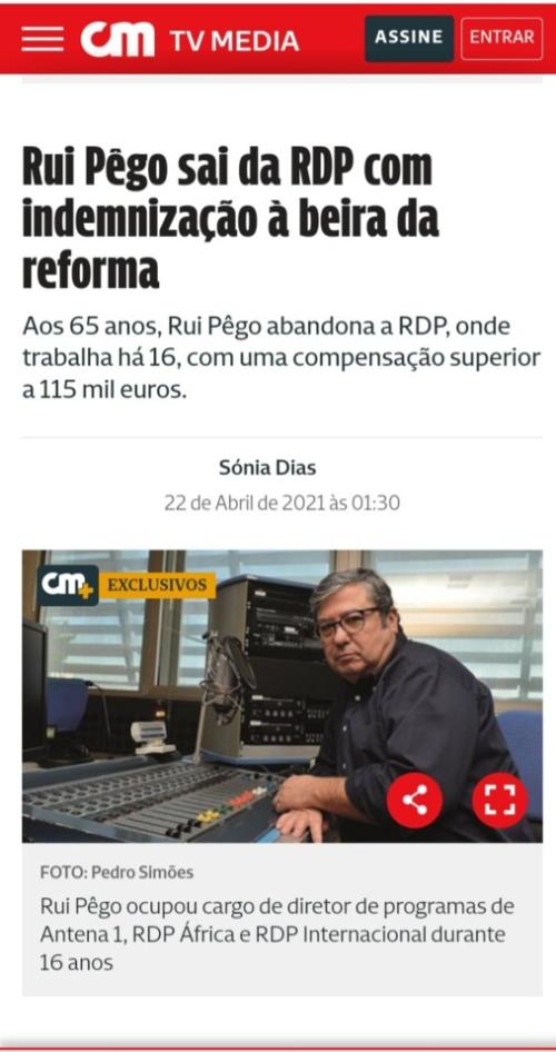 O Rui Pêgo não foi Secretário de Estado...