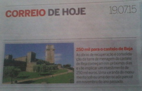 Castelo de Beja no Correio da Manhã por bom motivo...