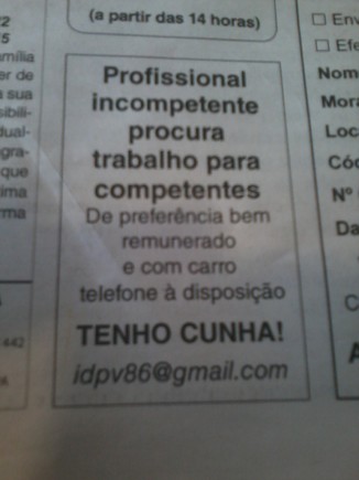 Diário do Alentejo: Curioso Anúncio nos Classificados....