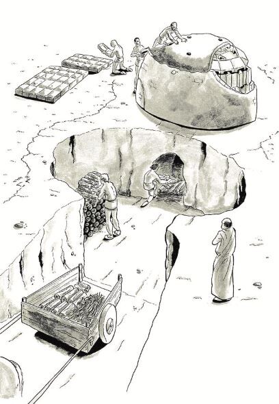 Desenho de um forno cerâmico romano da península