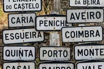 Os topónimos mais frequentes em Portugal
