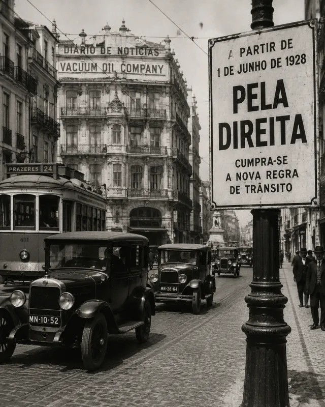 Quando Portugal conduzia pela esquerda