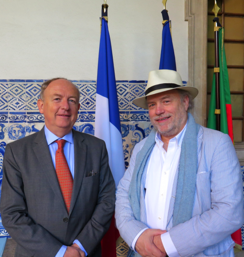 Embaixador de França em Portugal, Jean-François Blarel… e Hunter Halder, fundador da associação Re-Food Embaixador de França em Portugal, Jean-François Blarel… e Hunter Halder, fundador da associação Re-Food