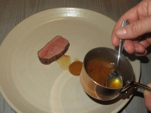 Veal with fermented, roasted and very finely ground lupin Veal with fermented, roasted and very finely ground lupin