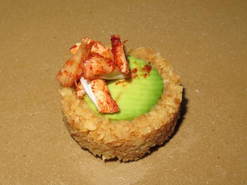 Avocado with bread crumbs and crab Avocado with bread crumbs and crab