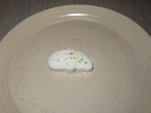 Cod steamed with spruce needles, fermented Jesusalem artichoke Cod steamed with spruce needles, fermented Jesusalem artichoke