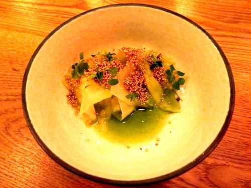 Steamed Cabbage with Puffed Quinoa & Herb Broth