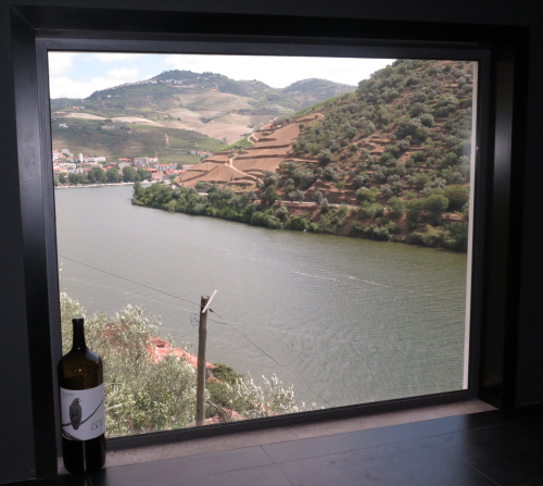 Sala de Provas da Quinta de la Rosa, com vista para o Douro e o Pinhão Sala de Provas da Quinta de la Rosa, com vista para o Douro e o Pinhão