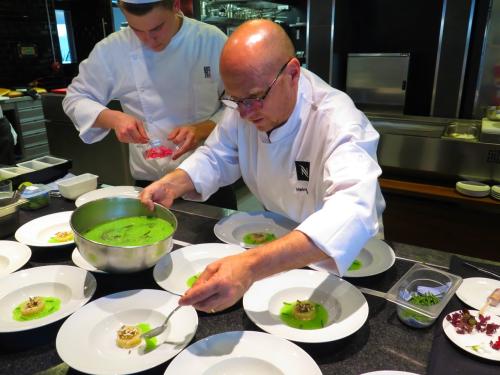 Heinz Beck e o gaspacho de vegetais e frutos verdes