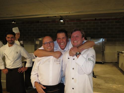 A boa disposi&ccedil;&atilde;o dos 3 chefs 3*** Michelin do Gourmet Culinary Gourmet Extravaganza: Heinz Beck, Jacob Jan Boerma e Kevin Fehling