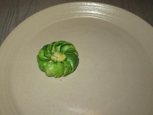 Steamed Brussel sprouts, very good cream and Finnish fish eggs Steamed Brussel sprouts, very good cream and Finnish fish eggs