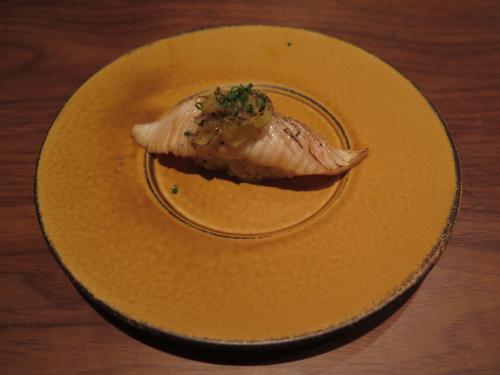 HAMACHI banana pepper mousse HAMACHI banana pepper mousse