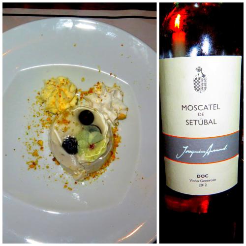 Panna cotta de alga nori com limão gelado e espuma de ostra / Moscatel de Setúbal Joaquim Arnaud 2012 Panna cotta de alga nori com limão gelado e espuma de ostra / Moscatel de Setúbal Joaquim Arnaud 2012