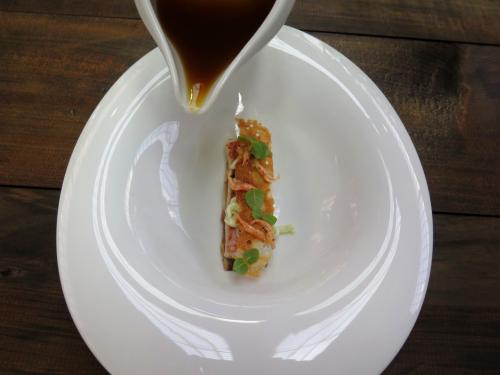 Salmonete / Terrina do cozido / Talharim de choco / Caldo dashi