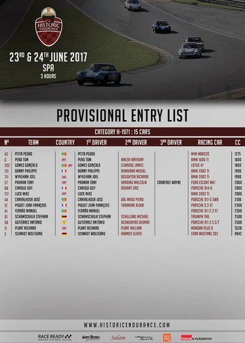 Historic Endurance 2017 #4 Spa Francorchamps