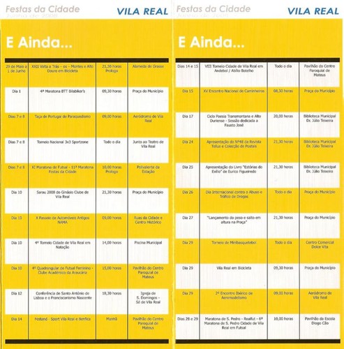Programa das Festas da Cidade de 2008