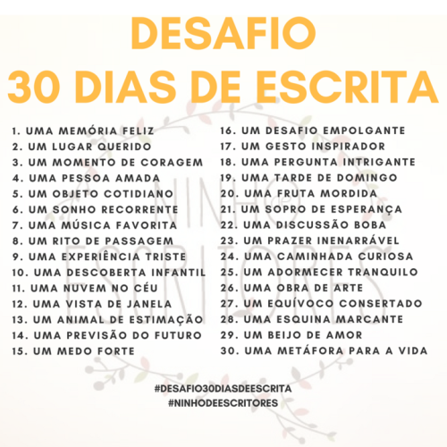 ninhodeescritores desafio 30 dias de escrita