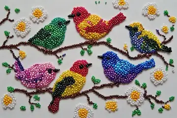 Passarinhos em Bead Art